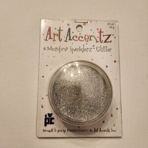 Silver Glitter Microfine Sparklerz Craft Art Accentz Brand .35 Oz 10g 24-3000